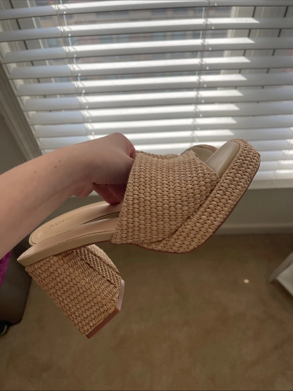 Monrovia Woven Block Heel Sandals